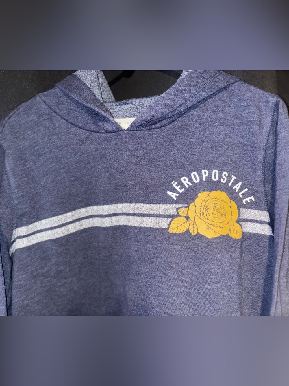 Aeropostale Women's Navy Blue Hoodie Sweater